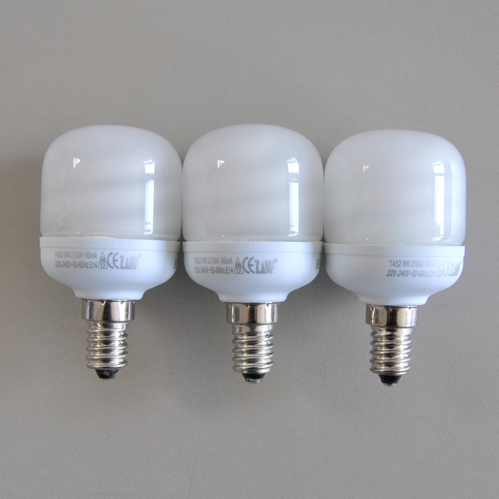 3-Set Energiesparlampen 9W E14 G09-060 Briloner