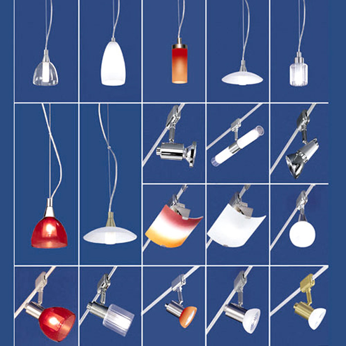 Seilsystem 3m 230V messing Schienensystem Deckenlampe Deckenleuchte