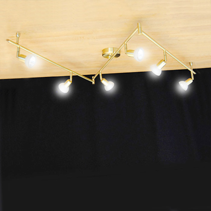 Deckenleuchte 2,40m Messing matt Deckenlampe Lichtschiene Halogen LED