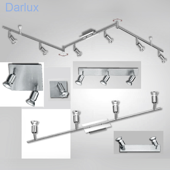 Deckenleuchte Deckenlampe Extra-lang 2m13cm Strahler Edelstahl Spot