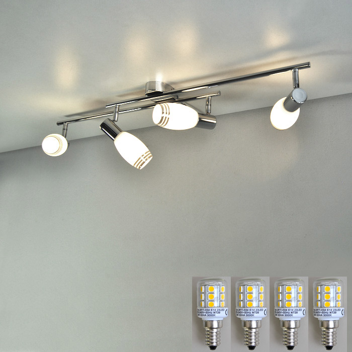 Deckenleuchte mit starke E14 LED Deckenlampe Chrom Luxus Deckenleuchten