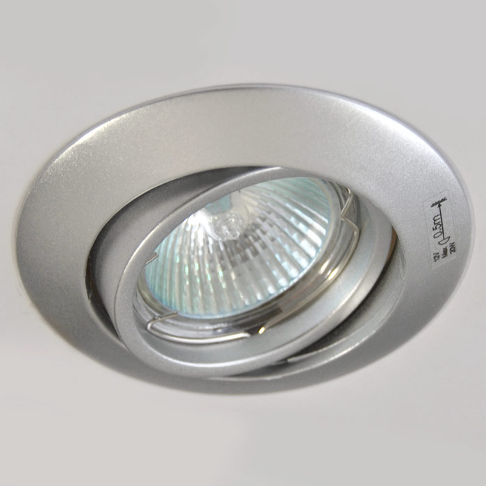5-Set Einbauleuchten Silber Bad Leuchten Halogen LED Einbauspot
